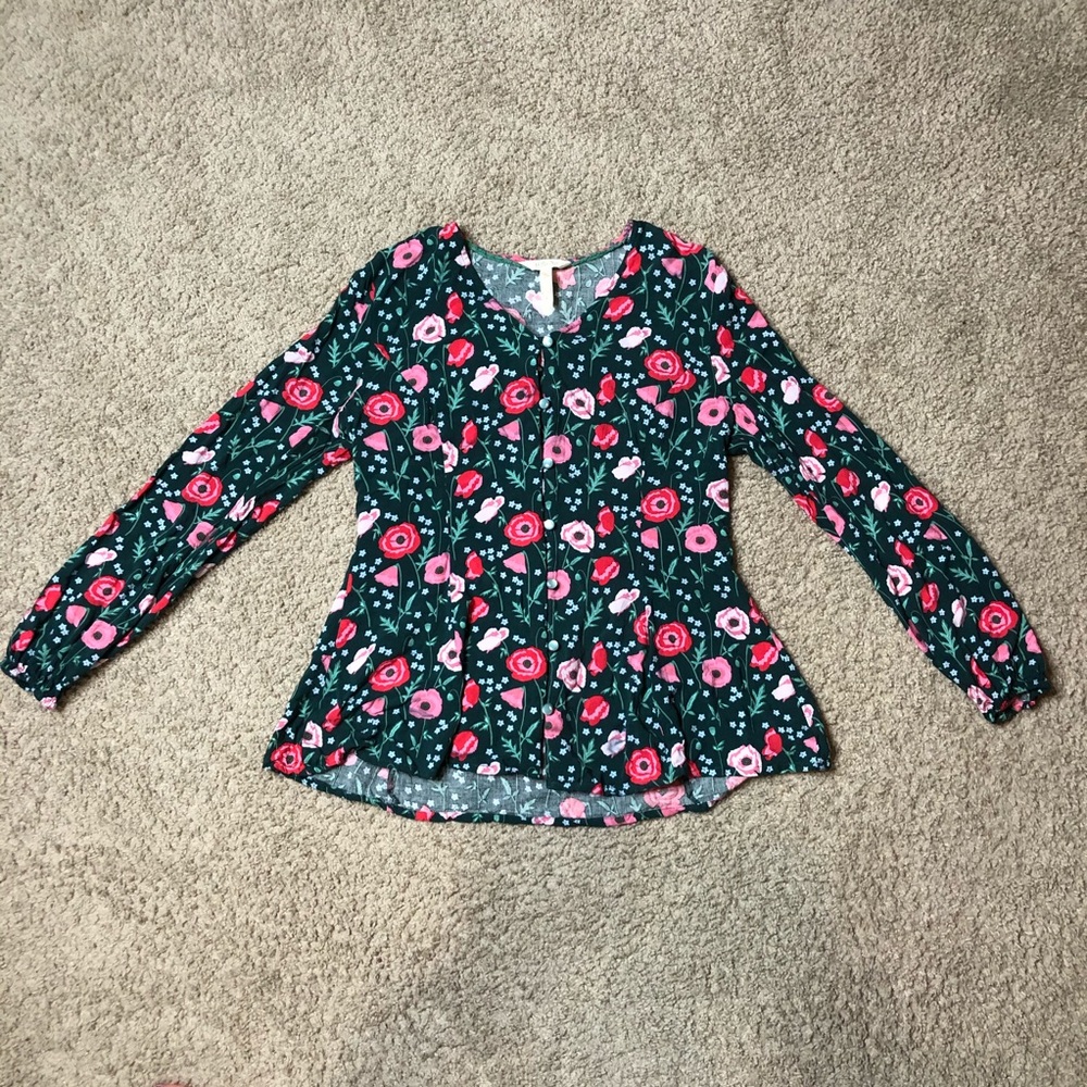Matilda Jane Long Sleeve Floral Burton Up Blouse